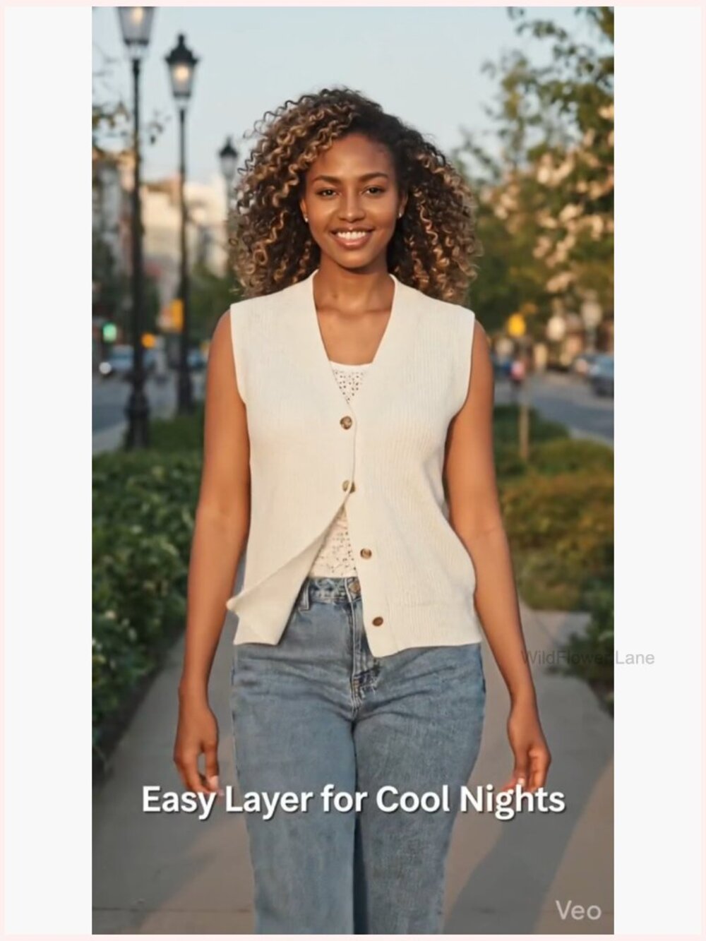 Sleeveless Knit Sweater Vest, Gold Button Cardigan, Summer Layering Top - Picture 7 of 7